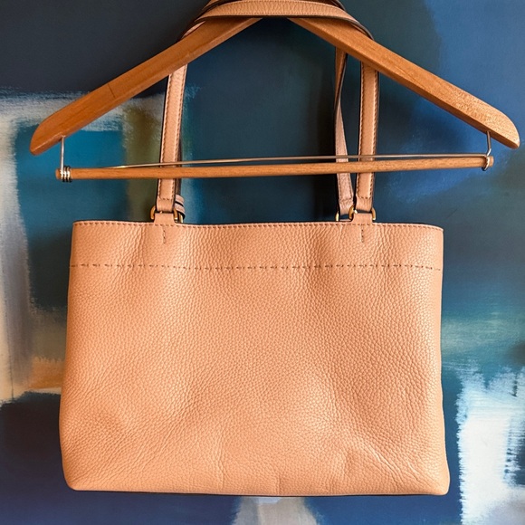 Tory Burch Mcgraw Triple-compartment Tote Devon Sand Nude Pebbled Leather - Picture 5 of 13